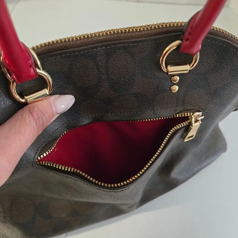 Coach Brown and Red Satchel